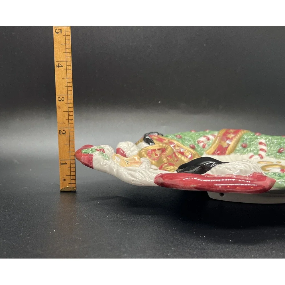 Vtg Fitz‎ and Floyd Santa Wreath Plate Wall Hanging Christmas Holiday Decor